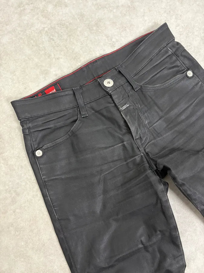 FW2013 Marithé + François Girbaud Black Waxed Denim Jeans WnLPawF 5