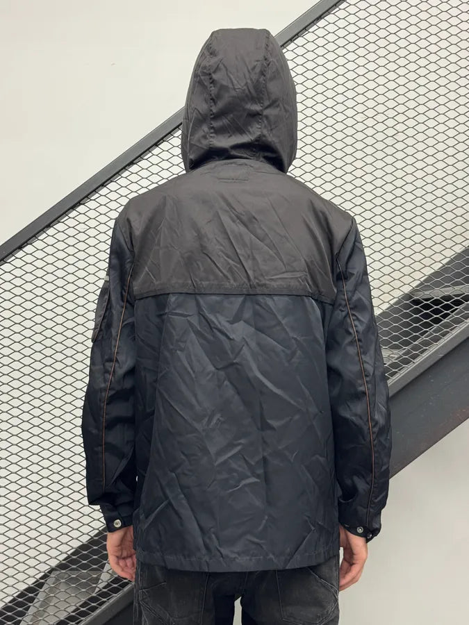 FW2013 Prada Black Nylon & Leather Windbreaker Jacket ZQXzevY 2