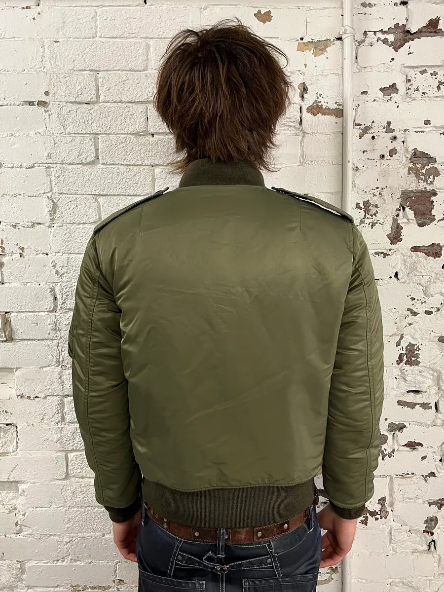 FW2013 Saint Laurent Khaki Nylon Cargo Bomber Jacket NlJPeVb 2