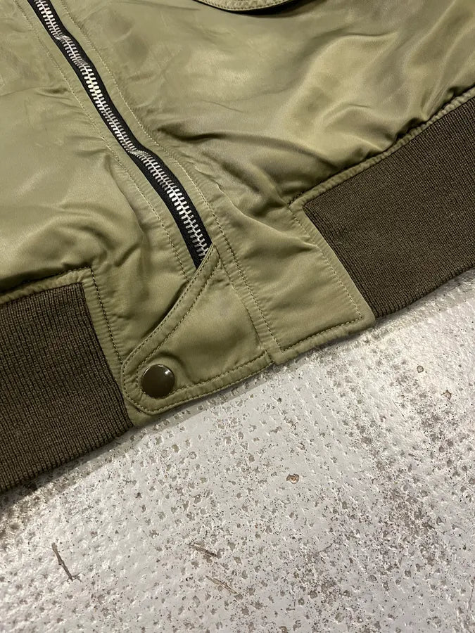 FW2013 Saint Laurent Khaki Nylon Cargo Bomber Jacket NlJPeVb 5