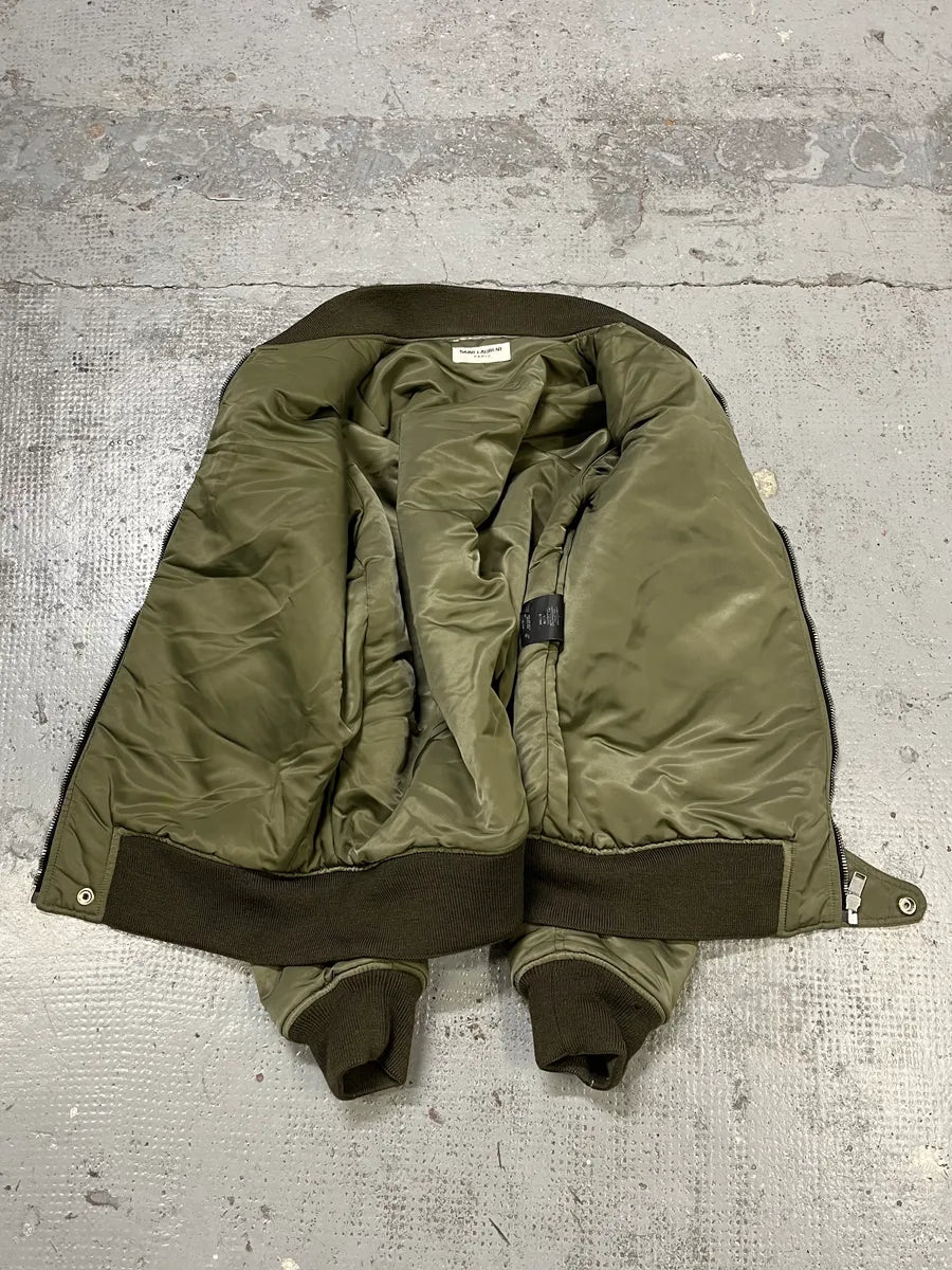 FW2013 Saint Laurent Khaki Nylon Cargo Bomber Jacket NlJPeVb 9