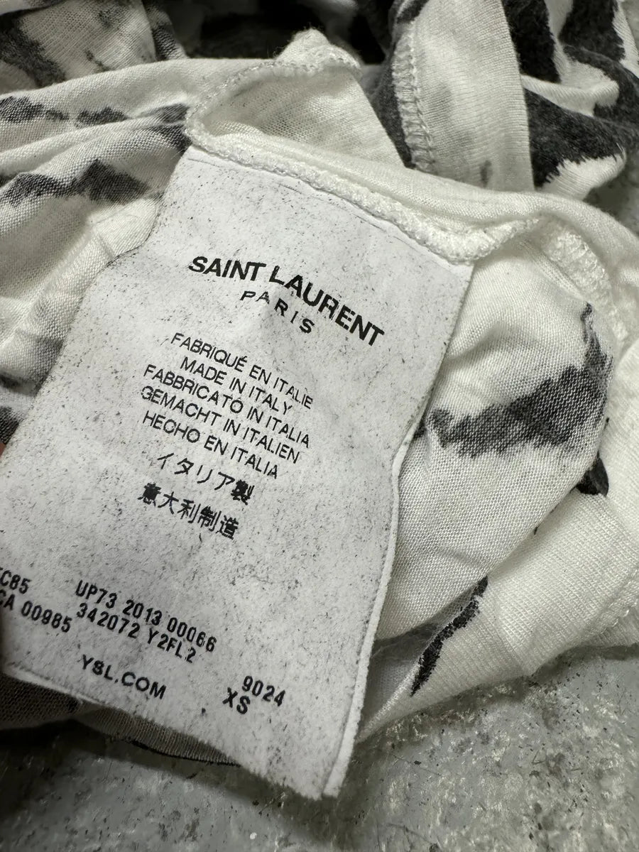 FW2013 Saint Laurent Zebra White T-Shirt KFhmHwK 3