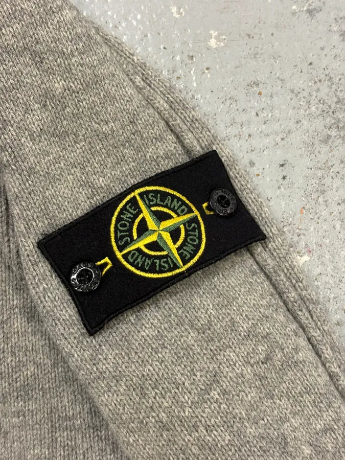 FW2013 Stone Island Grey Wool Compass Patch Zip-up Hoodie ZFRliyd 7