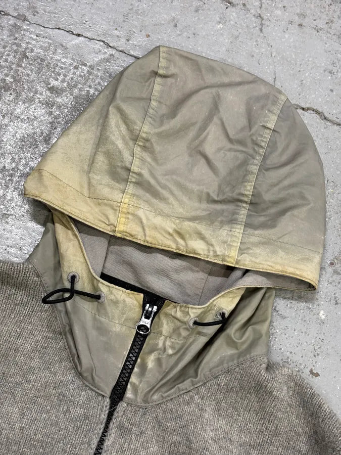 FW2013 Stone Island Grey Wool Compass Patch Zip-up Hoodie ZFRliyd 8