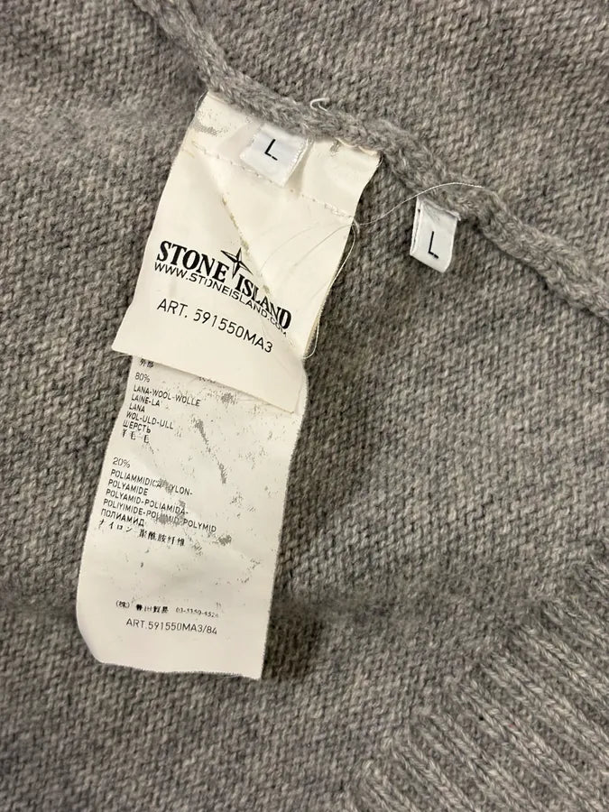 FW2013 Stone Island Grey Wool Compass Patch Zip-up Hoodie ZFRliyd 11