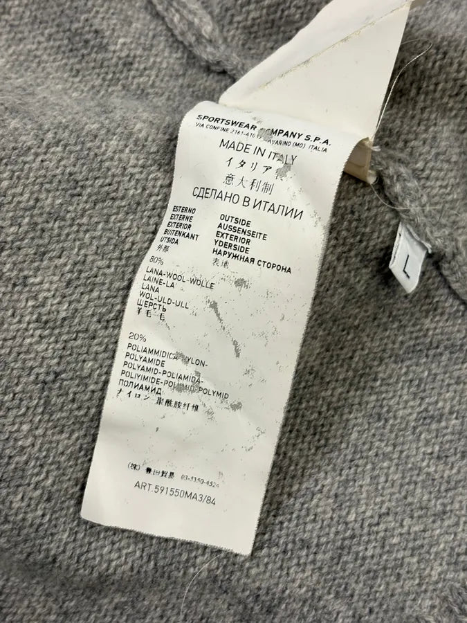 FW2013 Stone Island Grey Wool Compass Patch Zip-up Hoodie ZFRliyd 12