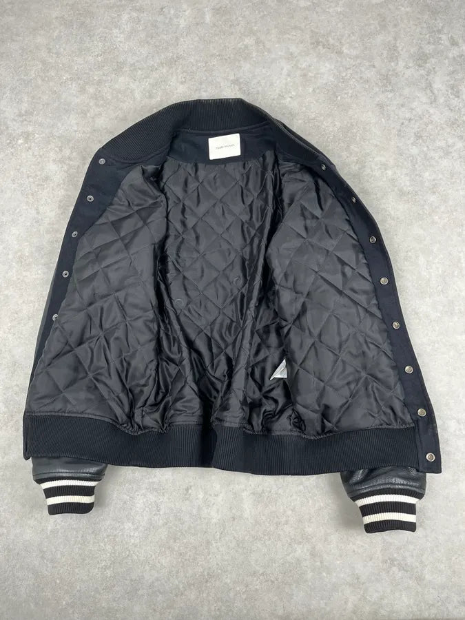 FW2014 Pierre Balmain Black Leather Studded Bomber Jacket BttVEkW 9