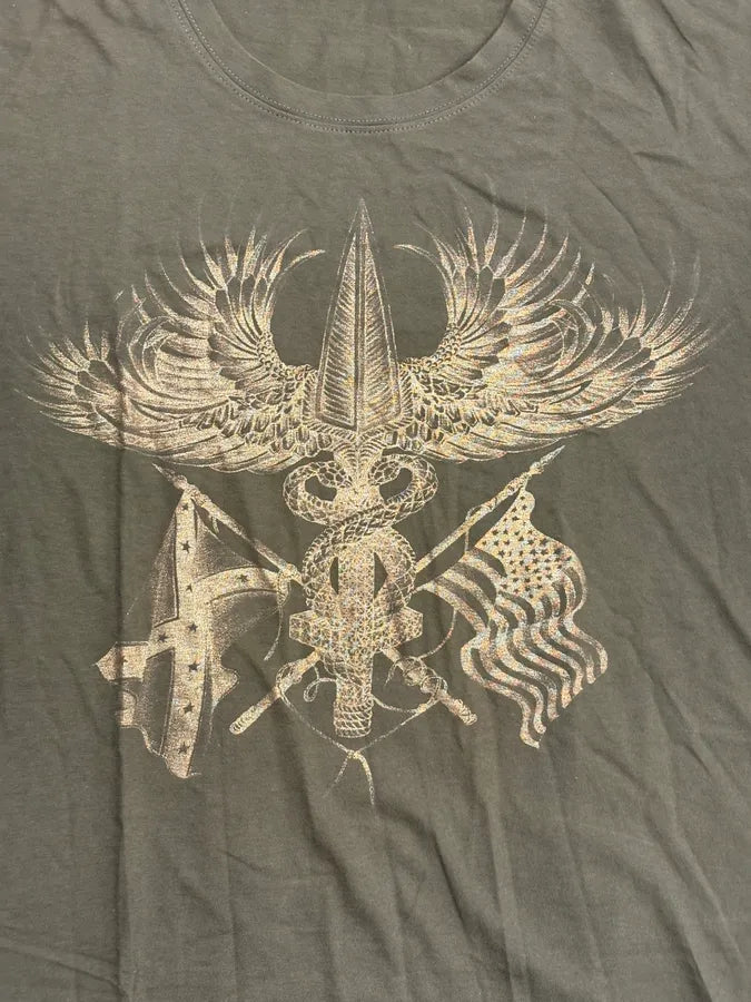 FW2014 Balmain Olive Winged Eagle T-Shirt loNGpYy 6