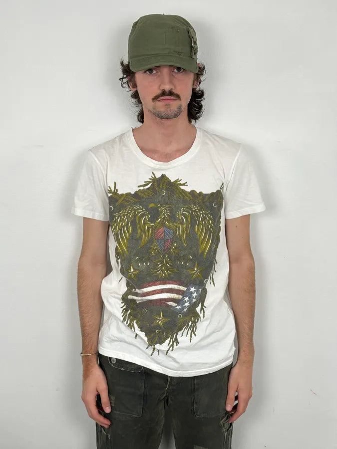 FW2014 Balmain White Eagle Blazon T-Shirt IowpGoI 1