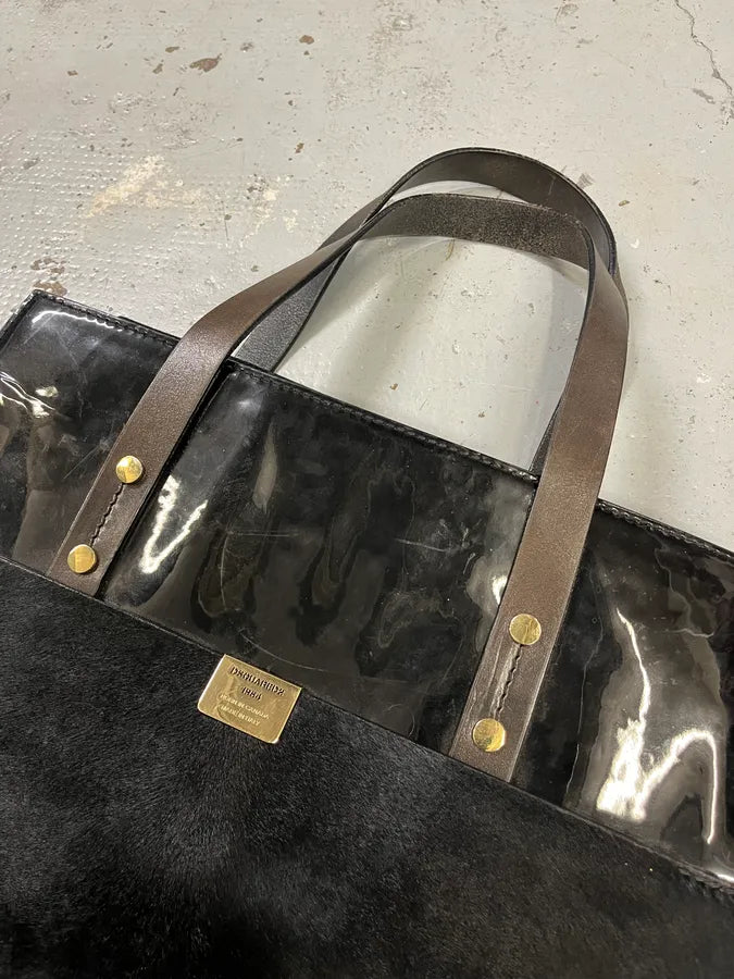 FW2014 Dsquared2 Pony Hair Black Leather Bag HxMumSG 3
