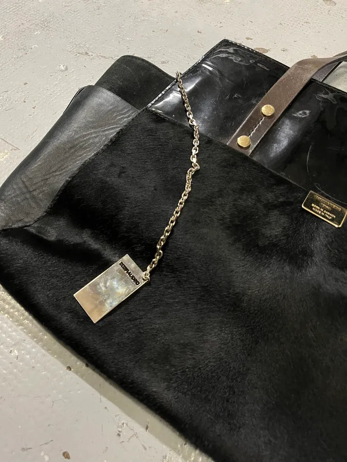 FW2014 Dsquared2 Pony Hair Black Leather Bag HxMumSG 4