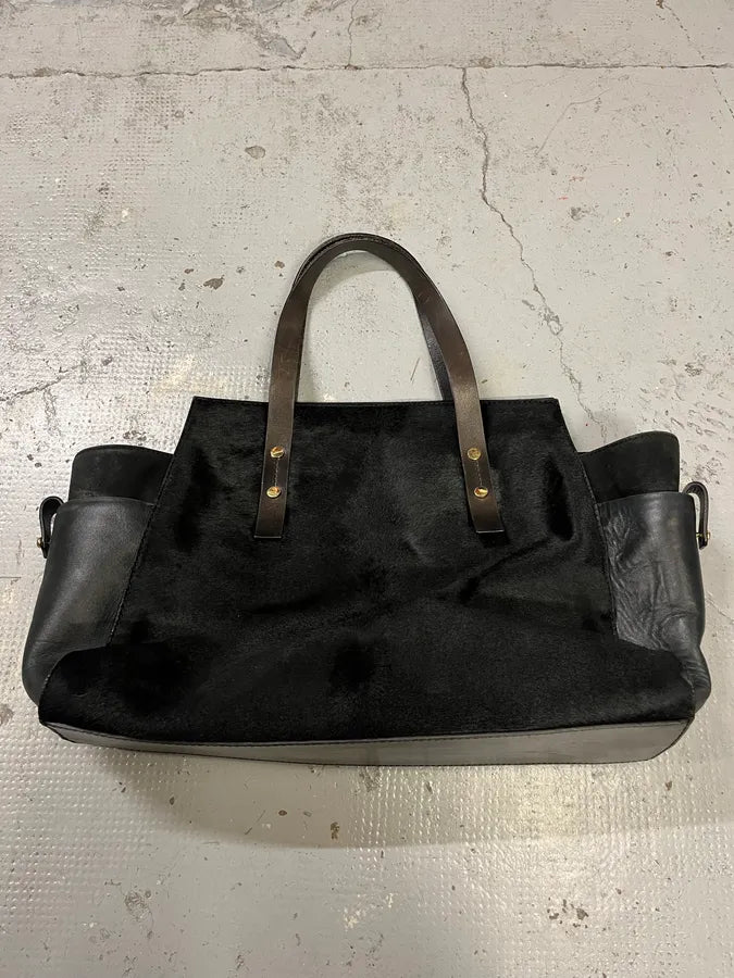 FW2014 Dsquared2 Pony Hair Black Leather Bag HxMumSG 5