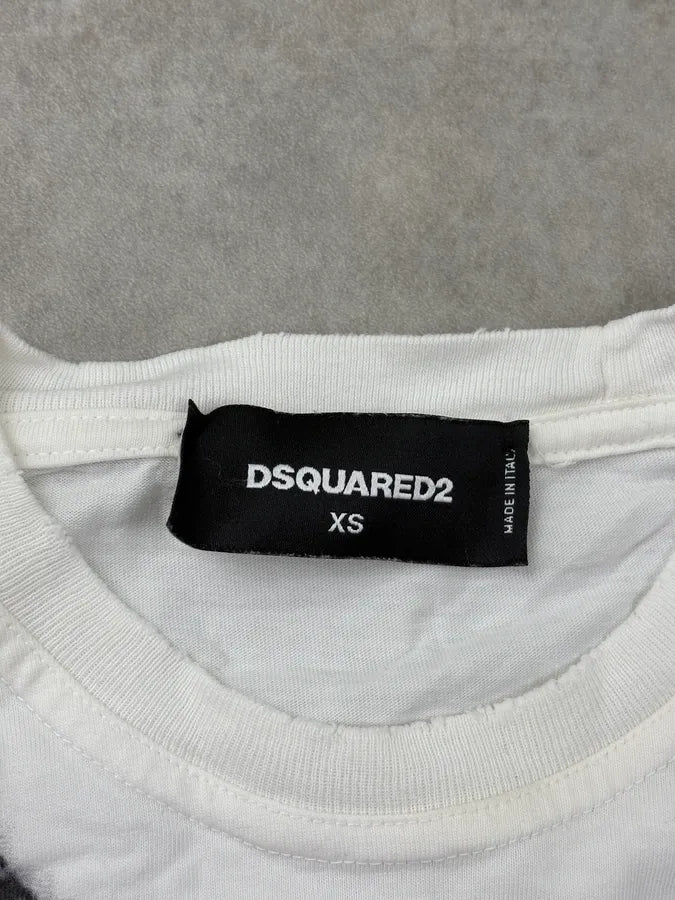 FW2014 Dsquared2 White Objects Graphic Print T-Shirt fjDzjAl 6