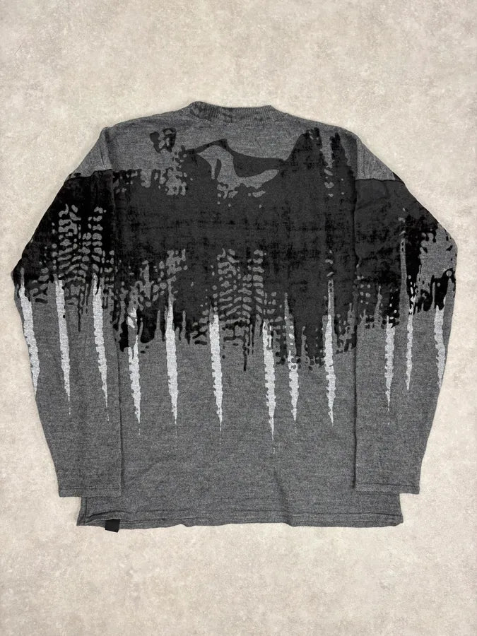 FW2014 Emporio Armani Abstract Skyscrapers Grey Sweater aAjniKo 6