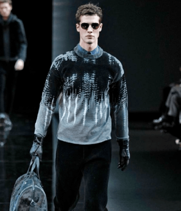 FW2014 Emporio Armani Abstract Skyscrapers Grey Sweater gIdMAgg 0