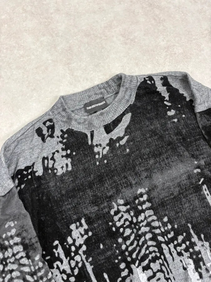 FW2014 Emporio Armani Abstract Skyscrapers Grey Sweater aAjniKo 5