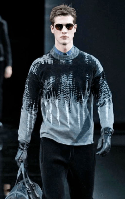 FW2014 Emporio Armani Abstract Skyscrapers Grey Sweater RMtOOXq 0