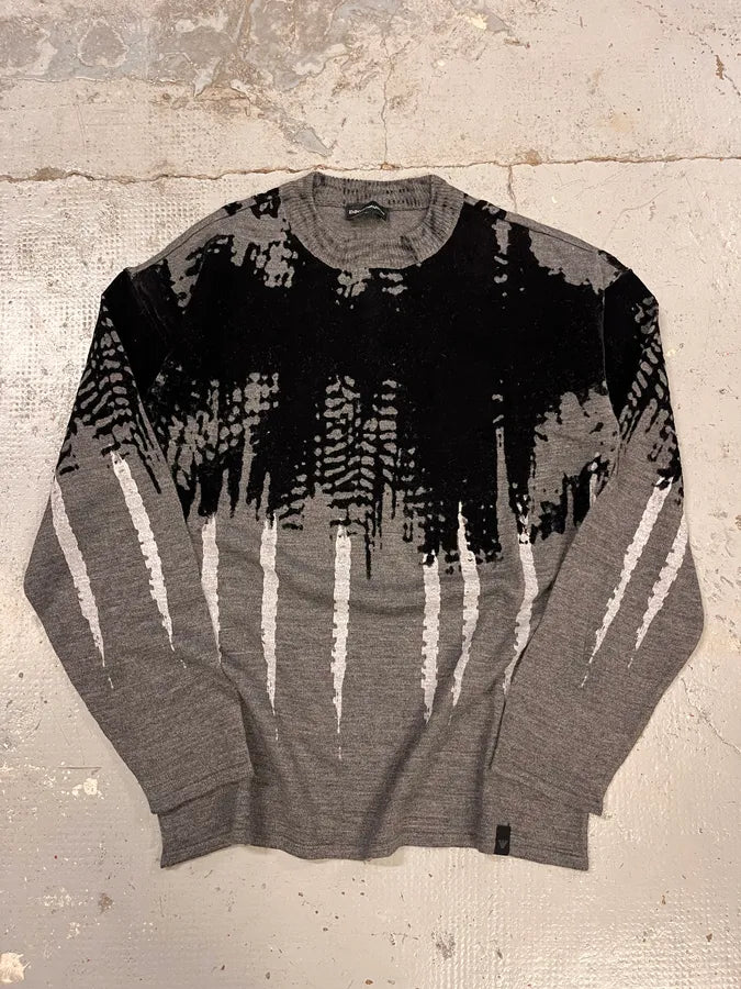 FW2014 Emporio Armani Abstract Skyscrapers Grey Sweater RMtOOXq 1