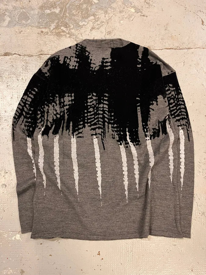 FW2014 Emporio Armani Abstract Skyscrapers Grey Sweater RMtOOXq 2