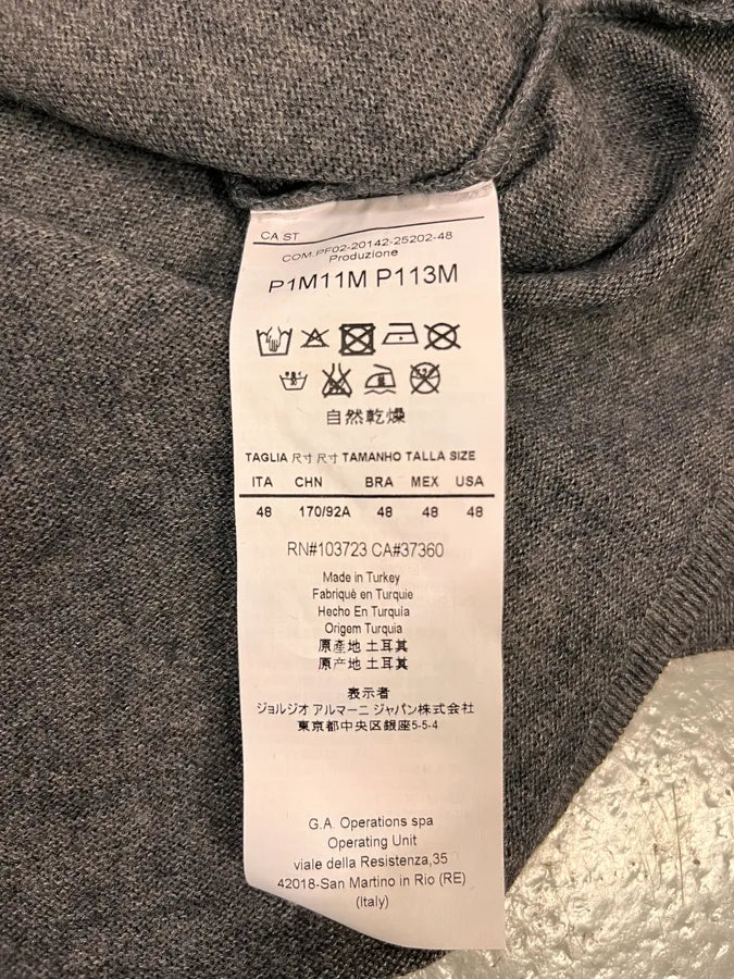 FW2014 Emporio Armani Abstract Skyscrapers Grey Sweater RMtOOXq 9