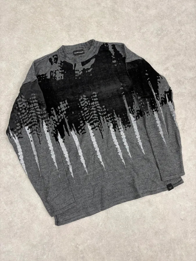 FW2014 Emporio Armani Abstract Skyscrapers Grey Sweater aAjniKo 4