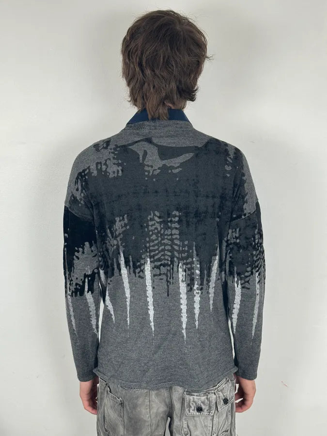 FW2014 Emporio Armani Abstract Skyscrapers Grey Sweater aAjniKo 3
