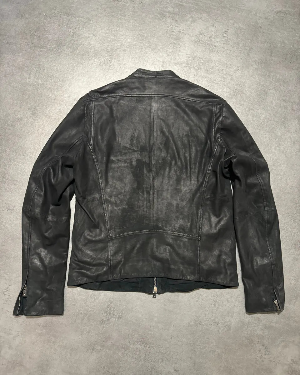 FW2014 Emporio Armani Archive Brut Minimalist Leather Jacket IeEpSJH 4