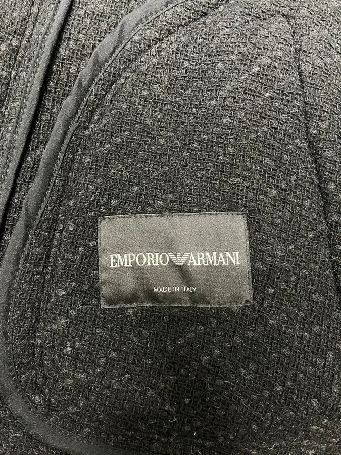 FW2014 Emporio Armani Asymmetrical Grey Wool Jacket JjnMXIN 8