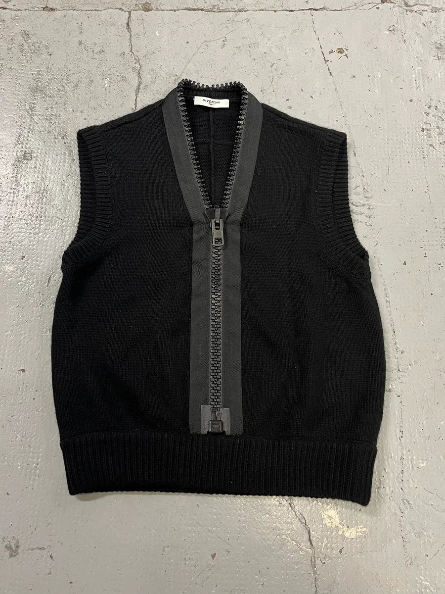 FW2014 Givenchy Oversized Zip Wool Black Tank Top eHWZkLC 0