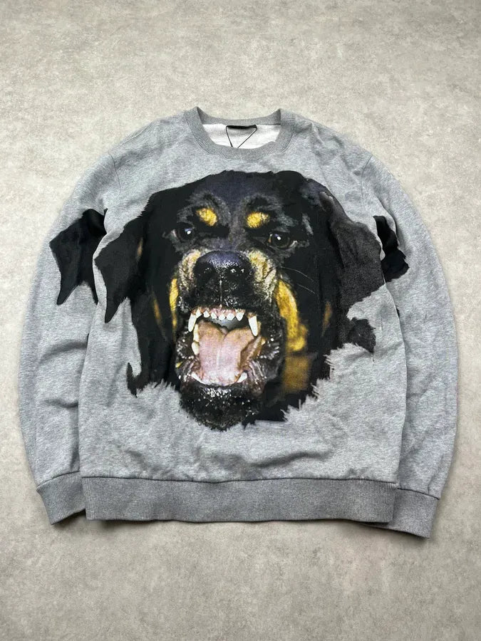 FW2014 Givenchy Rottweiler Dog Grey Sweater qQjLpqU 0
