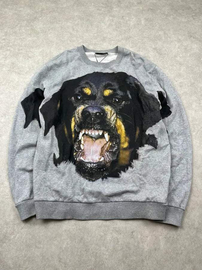 FW2014 Givenchy Rottweiler Dog Grey Sweater qQjLpqU 0