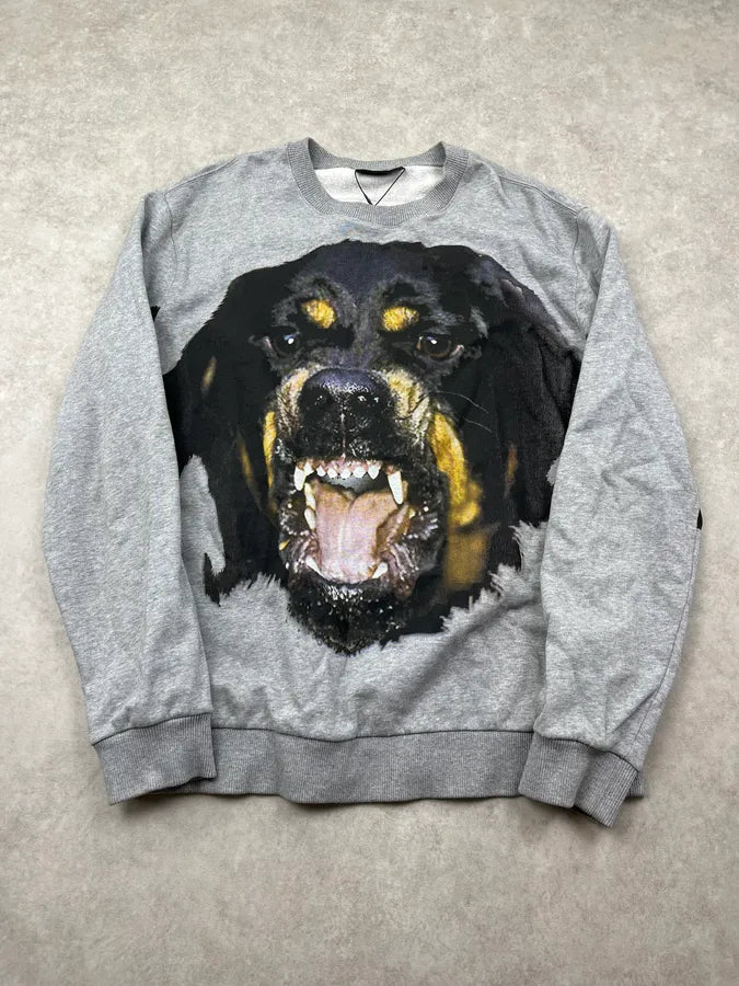 FW2014 Givenchy Rottweiler Dog Grey Sweater qQjLpqU 3