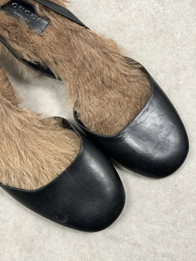 FW2014 Gucci Black Leather Heels with Swarovski Crystal ZfrsWoj 7