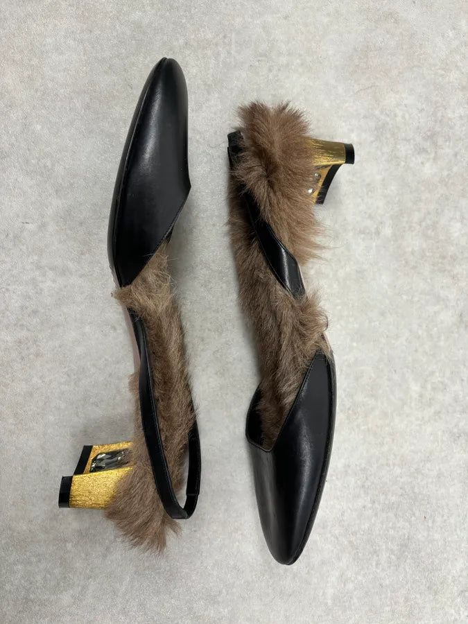 FW2014 Gucci Black Leather Heels with Swarovski Crystal ZfrsWoj 4