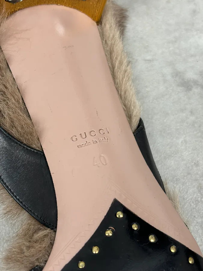 FW2014 Gucci Black Leather Heels with Swarovski Crystal ZfrsWoj 10