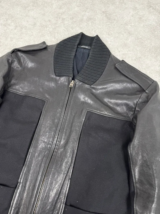 FW2014 Maison Margiela Black Contrast Panel Leather Jacket  ttQRwnx 4