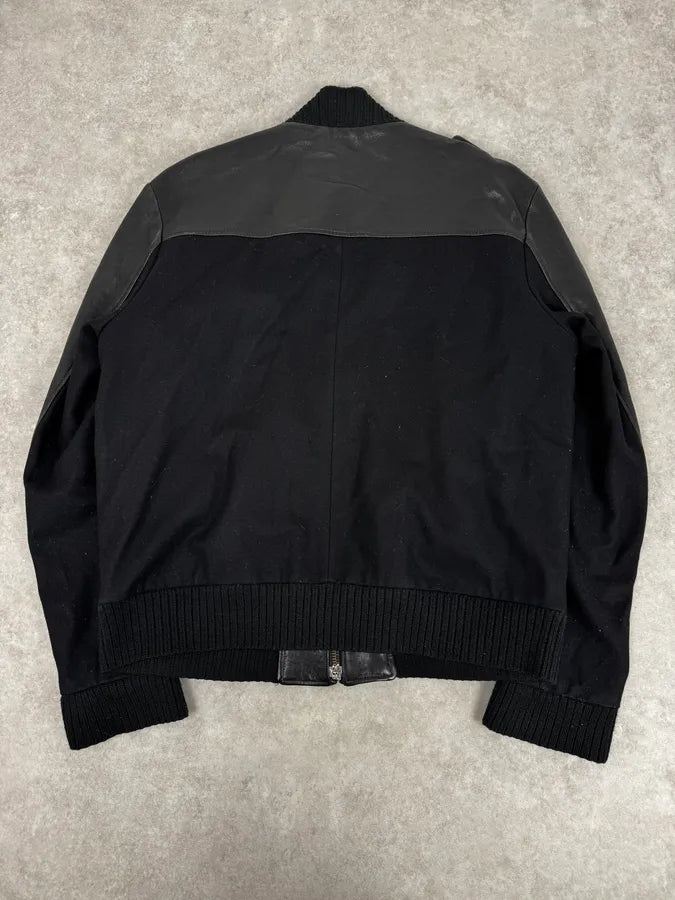 FW2014 Maison Margiela Black Contrast Panel Leather Jacket  ttQRwnx 3