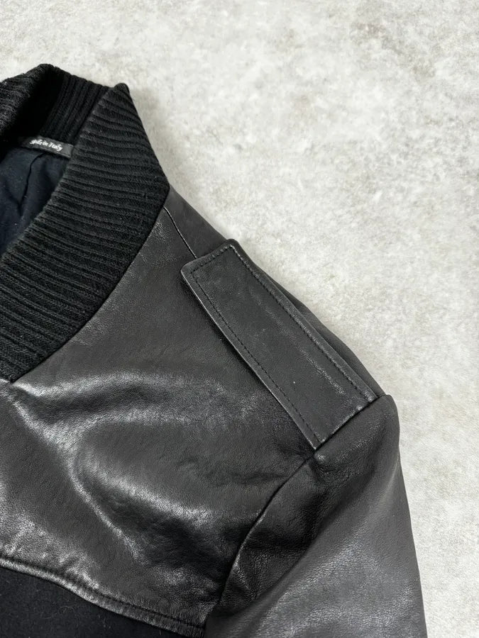 FW2014 Maison Margiela Black Contrast Panel Leather Jacket  ttQRwnx 9