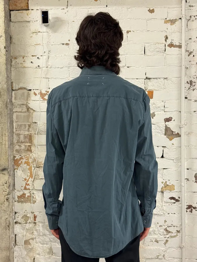 FW2014 Maison Margiela Blue Faded Classic Shirt CRtFDoj 2