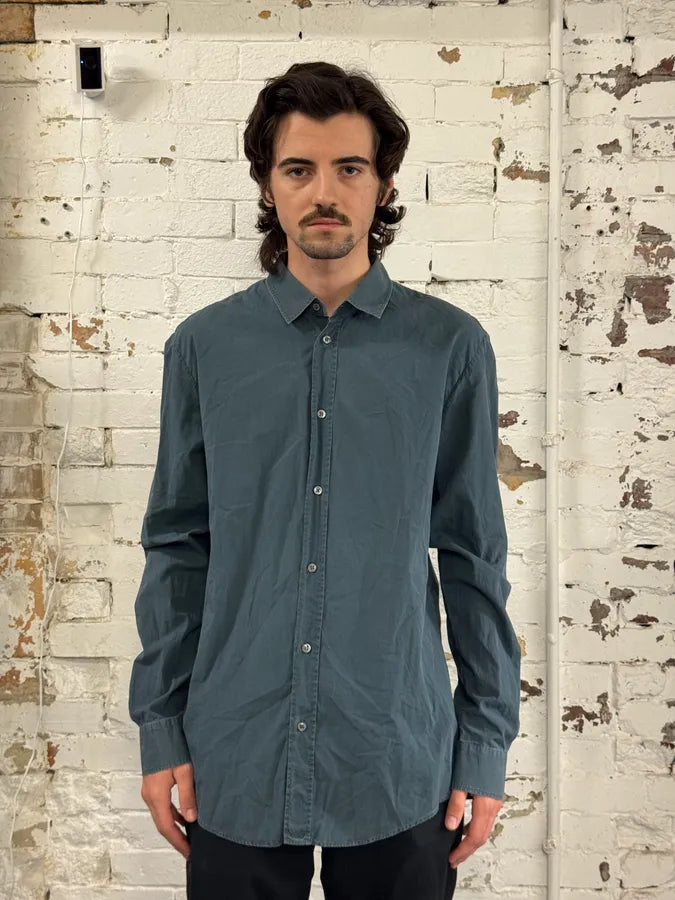 FW2014 Maison Margiela Blue Faded Classic Shirt CRtFDoj 1