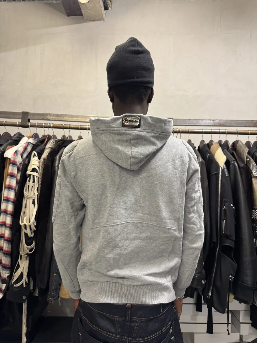 FW2014 Philipp Plein Deadskull Grey Zip-up Hoodie JrSWheU 2