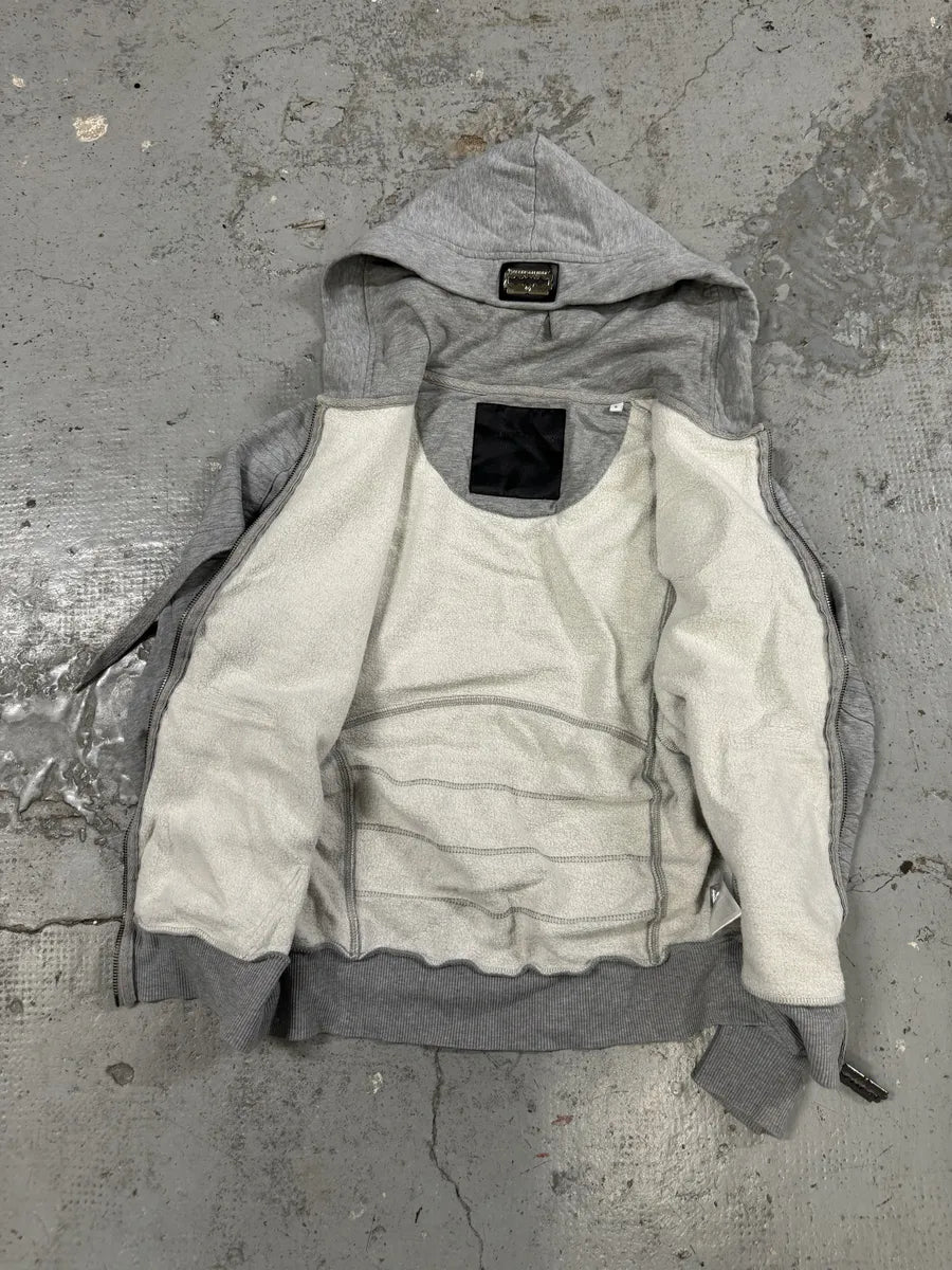FW2014 Philipp Plein Deadskull Grey Zip-up Hoodie JrSWheU 4
