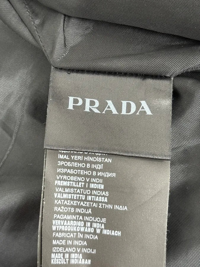 FW2014 Prada Black Minimalist Leather Biker Jacket cxHfcnt 10