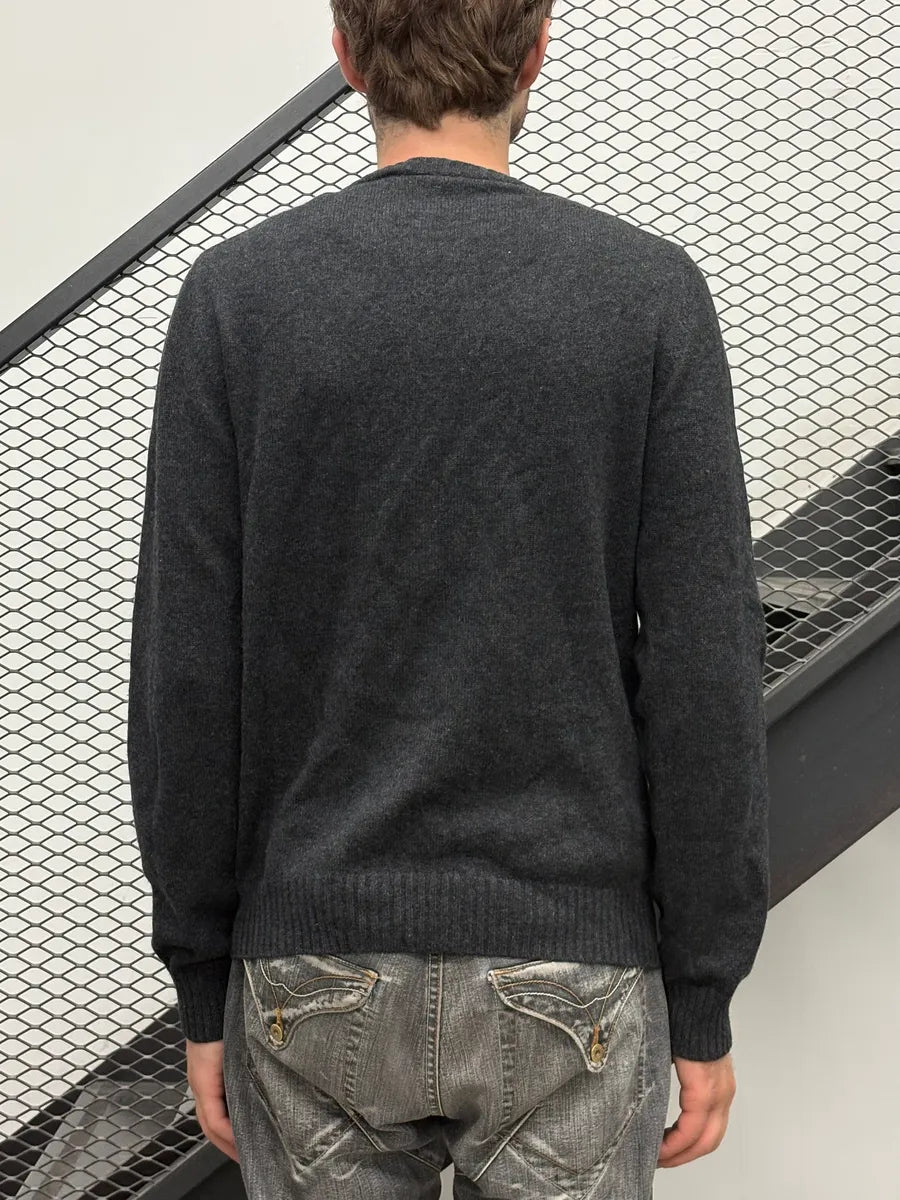 FW2014 Prada Dark Grey Wool Minimalist Sweater AHkzbsQ 2