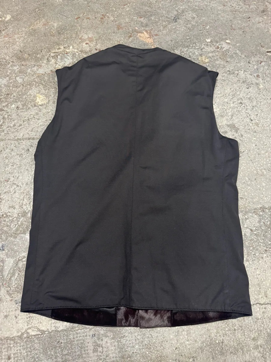 FW2014 Press Runway Prototype Emporio Armani Brown Pony Hair Vest wAQknEz 4