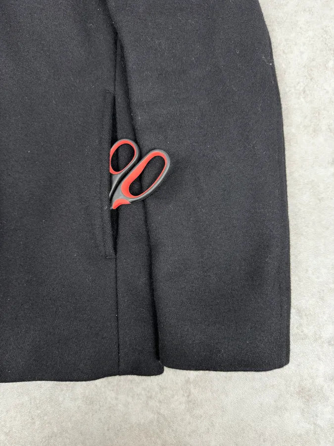 FW2014 Saint Laurent Black Classy Double-Breasted Peacoat FBtgRCN 8