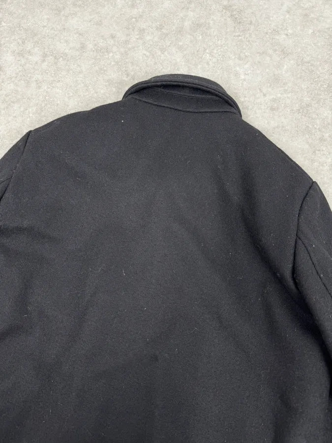 FW2014 Saint Laurent Black Classy Double-Breasted Peacoat FBtgRCN 6
