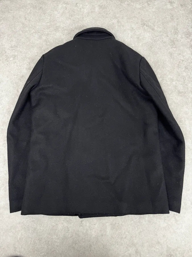 FW2014 Saint Laurent Black Classy Double-Breasted Peacoat FBtgRCN 3