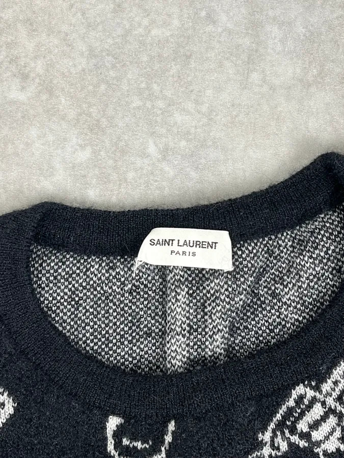 SS2014 Saint Laurent Black Wool Mohair Revolver Sweater by Hedi Slimane NhEScBW 7