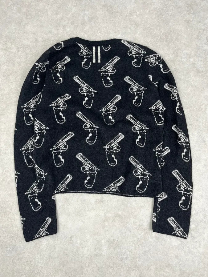 SS2014 Saint Laurent Black Wool Mohair Revolver Sweater by Hedi Slimane NhEScBW 5